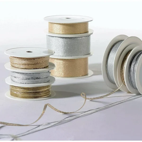 Geschenkband^DecoWoerner Geschenkband "Glamour" 10 Mm, 25 M, silber