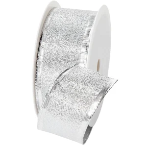 Geschenkband^DecoWoerner Geschenkband "Luxury" 40 Mm X 20 M silber