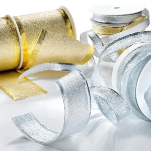 Geschenkband^DecoWoerner Geschenkband "Luxury" 40 Mm X 20 M silber