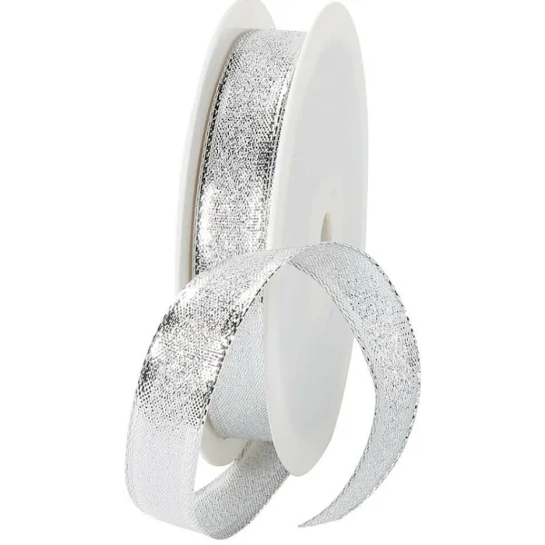 Geschenkband^DecoWoerner Geschenkband 15 Mm Breit 25 M silber
