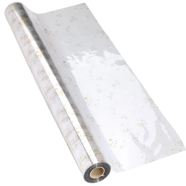 Geschenkfolie^DecoWoerner Geschenkfolie Sterne 70 Cm, 100 M transparent