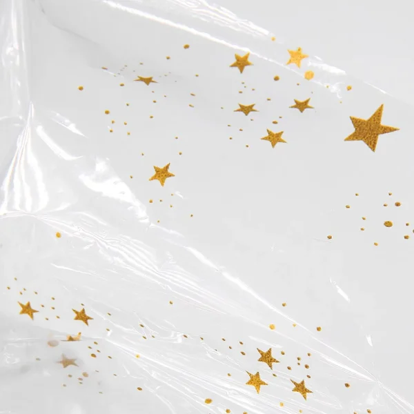 Geschenkfolie^DecoWoerner Geschenkfolie Sterne 70 Cm, 100 M transparent
