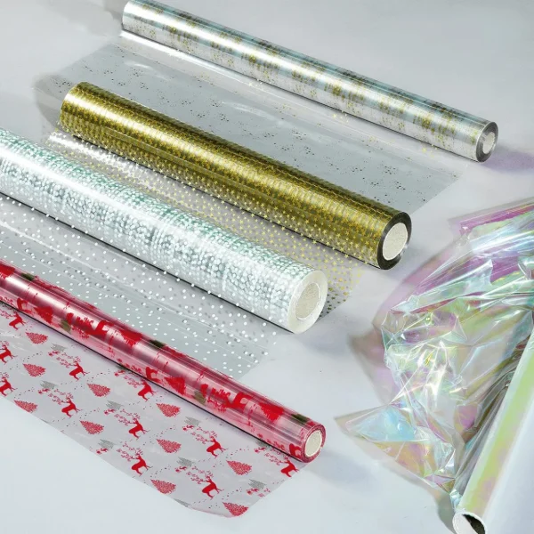 Geschenkfolie^DecoWoerner Geschenkfolie Sterne 70 Cm, 100 M transparent