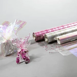 Geschenkfolie^DecoWoerner Geschenkfolie Sterne 70 Cm, 100 M transparent