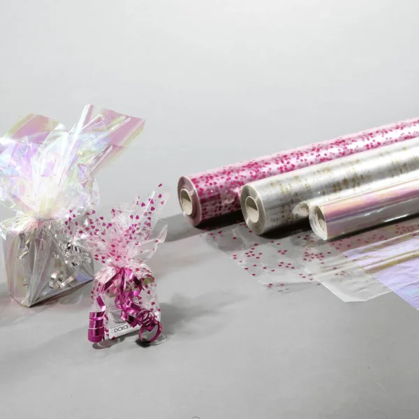 Geschenkfolie^DecoWoerner Geschenkfolie Sterne 70 Cm, 100 M transparent