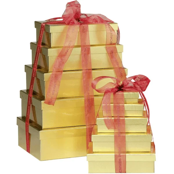 Geschenkboxen^DecoWoerner Geschenkkartonage, , 10tlg. gold