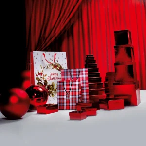 Geschenkboxen^DecoWoerner Geschenkkartonage Metallic, , 5tlg. rot
