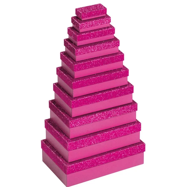 Geschenkboxen^DecoWoerner Geschenkkartonage Pink, 10tlg. rosa