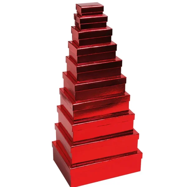 Geschenkboxen^DecoWoerner Geschenkkartonage, , 10tlg. rot