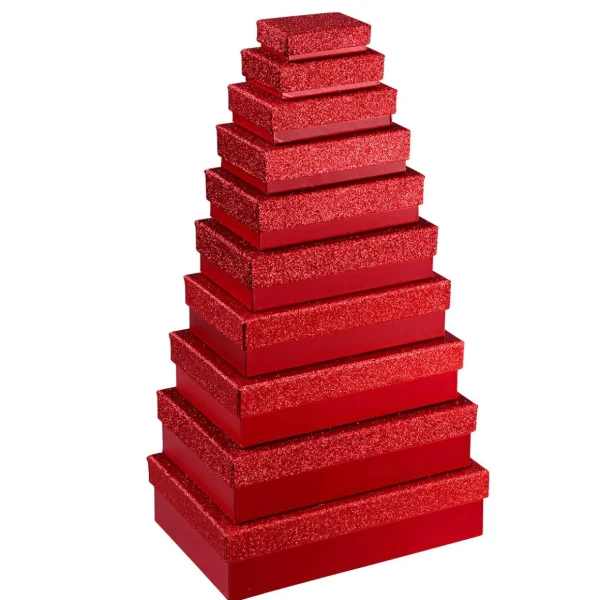 Geschenkboxen^DecoWoerner Geschenkkartonage , 10tlg. rot
