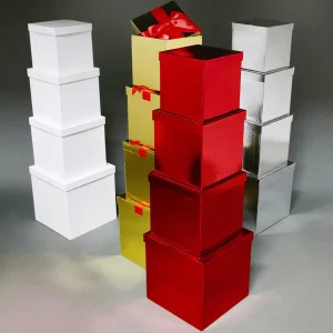 Geschenkboxen^DecoWoerner Geschenkkartonage, , 4tlg. rot