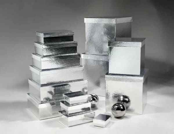 Geschenkboxen^DecoWoerner Geschenkkartonage, , 4tlg. silber