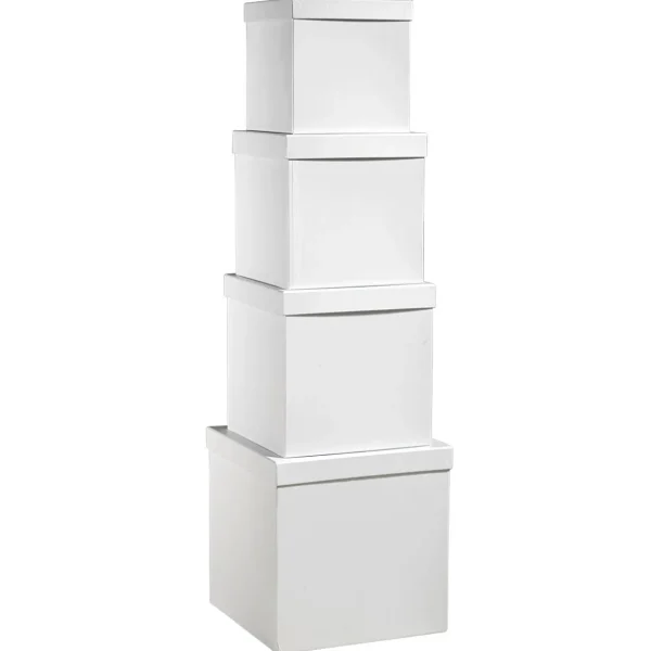Geschenkboxen^DecoWoerner Geschenkkartonage, , 4tlg. weiß