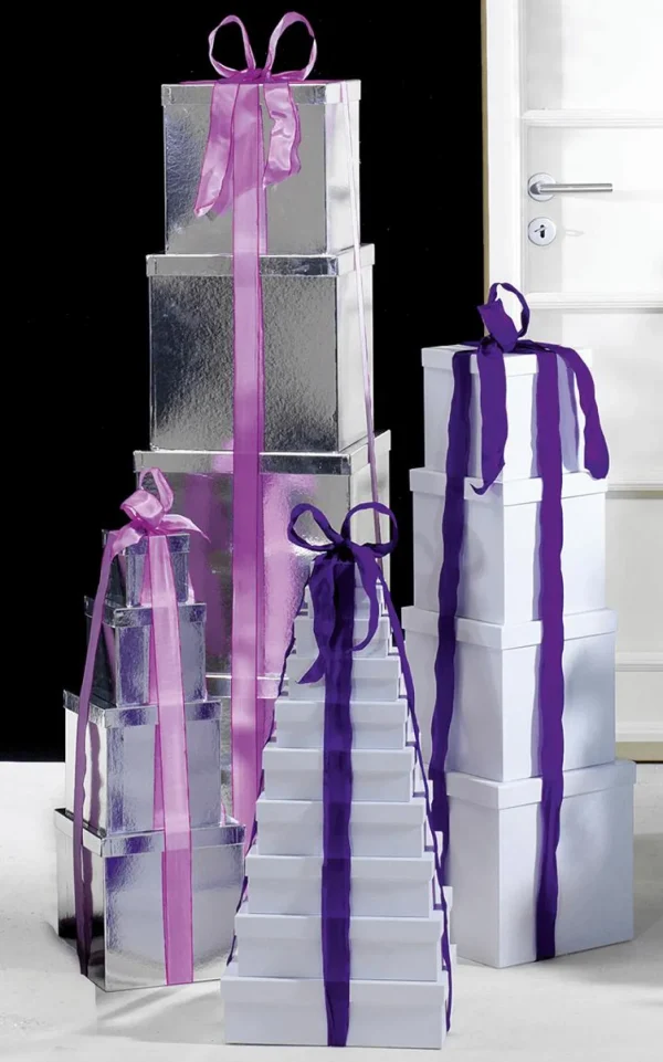 Geschenkboxen^DecoWoerner Geschenkkartonage, , 4tlg. weiß