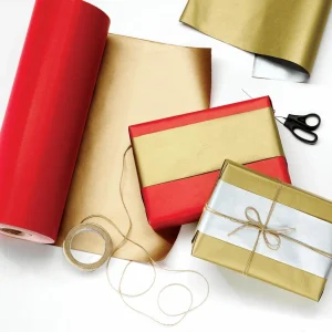 Geschenkpapier^DecoWoerner Geschenkpapier Bicolor Rolle Silber 50 Cm X 50 M gold