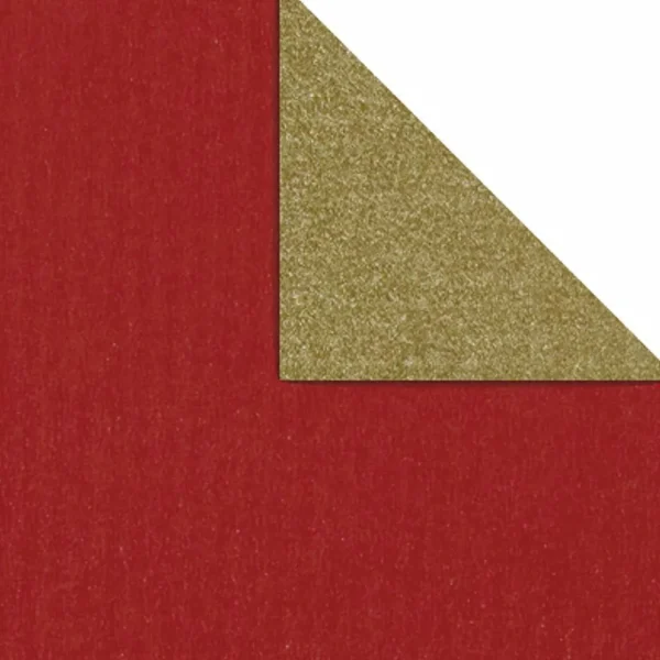 Geschenkpapier^DecoWoerner Geschenkpapier Bicolor Secare Rolle 50 Cm, 100 M, Gold rot