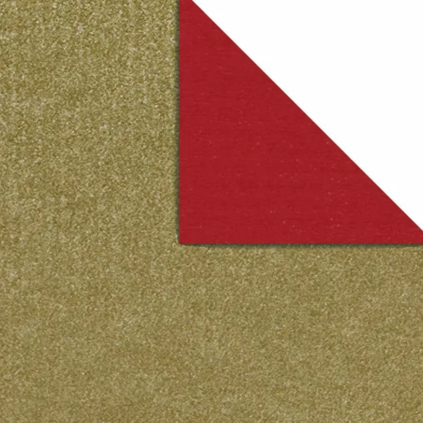 Geschenkpapier^DecoWoerner Geschenkpapier Bicolor Secare Rolle 50 Cm, 250 M, Gold rot