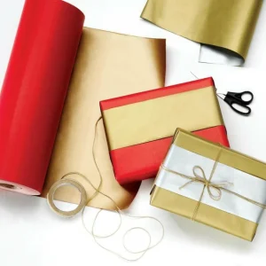 Geschenkpapier^DecoWoerner Geschenkpapier Bicolor Secare Rolle 50 Cm, 100 M, Silber gold
