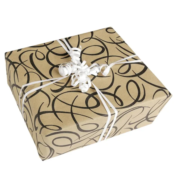 Geschenkpapier^DecoWoerner Geschenkpapier Kringel Braun / Schwarz, 70cm Breit, 40 M Rolle