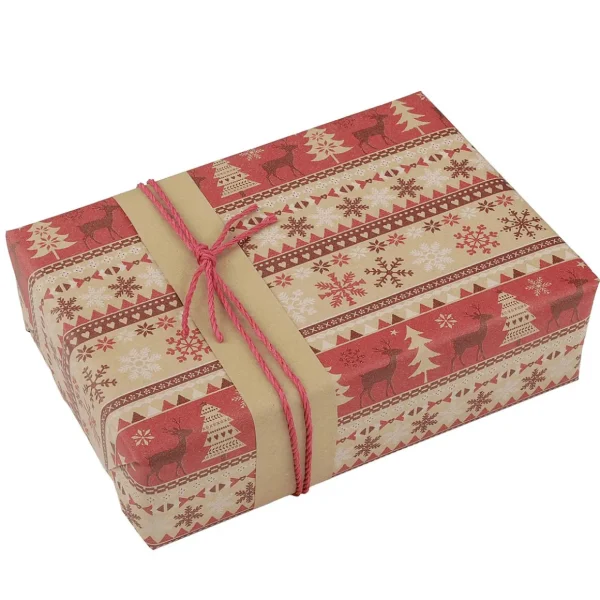 Geschenkpapier^DecoWoerner Geschenkpapier Norweger Natur / rot