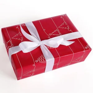 Geschenkpapier^DecoWoerner Geschenkpapier Weihnachtsbaumornamente rot