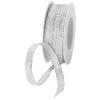 Geschenkband^DecoWoerner Geschenk-Stoffband "Glamour" 10 Mm X 20 M silber