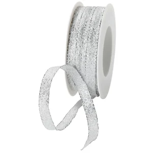Geschenkband^DecoWoerner Geschenk-Stoffband "Glamour" 10 Mm X 20 M silber