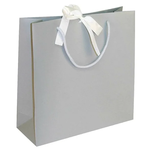 Geschenk- & Tragetaschen^DecoWoerner Geschenktaschen, 27,5 X 27,5 Cm, 25 Stück 200g/m², Mit Passender Satinschleife Grau