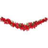 Weihnachtsgirlanden^DecoWoerner Geschmückte Facongirlande „Poinsettia“, 180 Cm rot