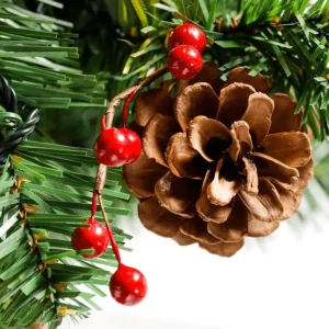 Weihnachtsgirlanden^DecoWoerner Geschmückte Facongirlande „Poinsettia“, 180 Cm rot