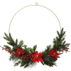 Winterdeko | Weihnachtskränze^DecoWoerner Geschmückter Metall-Dekoring 60 Cm Ø grün