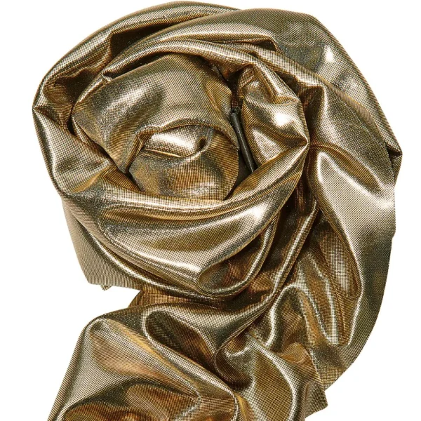 Stoffe^DecoWoerner Glanzstoff Folienjersey 110 Cm Breit gold
