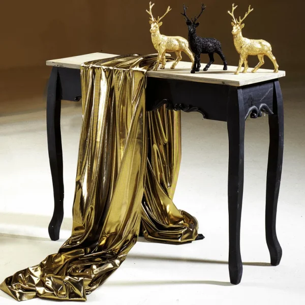 Stoffe^DecoWoerner Glanzstoff Folienjersey 110 Cm Breit gold