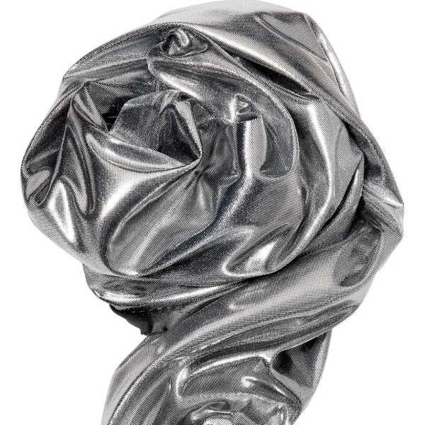 Stoffe^DecoWoerner Glanzstoff Folienjersey , 110 Cm Breit silber