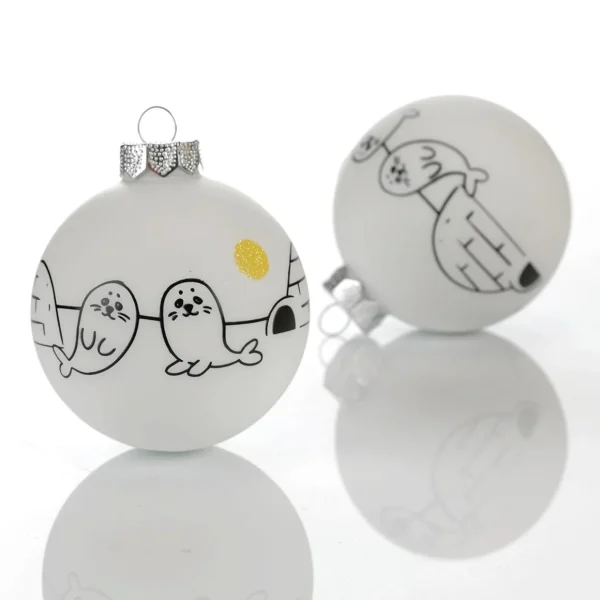 Weihnachtskugeln^DecoWoerner Glas-Weihnachtskugel "Arctic" 8 Cm, 12 Stück weiß