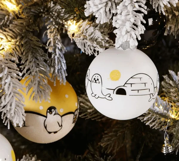 Weihnachtskugeln^DecoWoerner Glas-Weihnachtskugel "Arctic" 8 Cm, 12 Stück weiß
