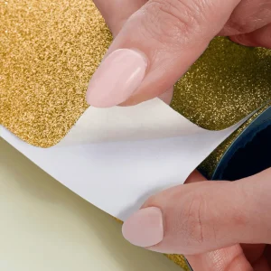 Lack- Dekor- & Stanzoptikfolien^DecoWoerner Glitzer-Folie Selbstklebend 50 Cm X 5 M Rolle gold