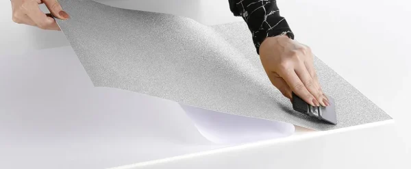Lack- Dekor- & Stanzoptikfolien^DecoWoerner Glitzer-Folie Selbstklebend 50 Cm X 5 M Rolle silber