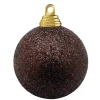 Weihnachtskugeln^DecoWoerner Glitzer-Weihnachtskugeln In Schoko Aus Kunststoff, 6 Cm Ø – 6 Stück braun