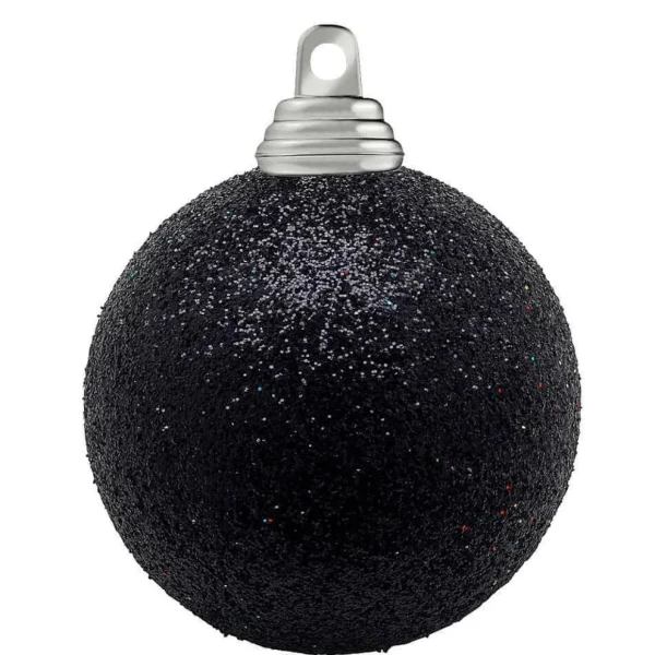 Weihnachtskugeln^DecoWoerner Glitzer-Weihnachtskugeln In Aus Kunststoff, 6 Cm Ø – 6 Stück schwarz