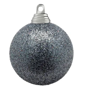 Weihnachtskugeln^DecoWoerner Glitzer-Weihnachtskugeln In Anthrazit Aus Kunststoff, 10 Cm Ø – 6 Stück Grau