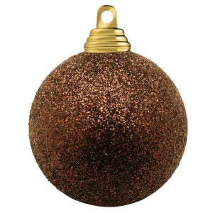 Weihnachtskugeln^DecoWoerner Glitzer-Weihnachtskugeln In Mokka Aus Kunststoff braun
