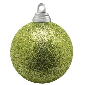 Weihnachtskugeln^DecoWoerner Glitzer-Weihnachtskugeln In Limetten Aus Kunststoff, 6 Cm Ø – 6 Stück grün