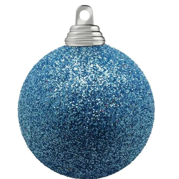 Weihnachtskugeln^DecoWoerner Glitzer-Weihnachtskugeln In Jeans Aus Kunststoff, 6 Cm Ø – 6 Stück blau
