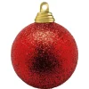 Weihnachtskugeln^DecoWoerner Glitzer-Weihnachtskugeln In Aus Kunststoff, 6 Cm Ø – 6 Stück rot