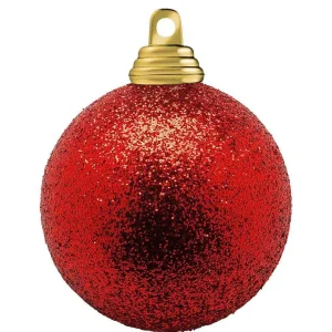 Weihnachtskugeln^DecoWoerner Glitzer-Weihnachtskugeln In Aus Kunststoff, 6 Cm Ø – 6 Stück rot