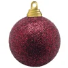 Weihnachtskugeln^DecoWoerner Glitzer-Weihnachtskugeln In Dunkel Aus Kunststoff, 6 Cm Ø – 6 Stück rot