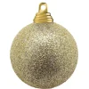 Weihnachtskugeln^DecoWoerner Glitzer-Weihnachtskugeln In Creme- Aus Kunststoff, 8 Cm Ø – 6 Stück gold