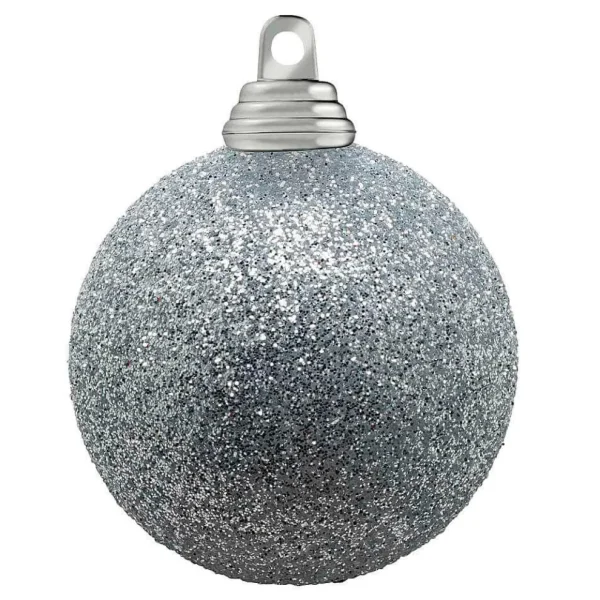 Weihnachtskugeln^DecoWoerner Glitzer-Weihnachtskugeln In Aus Kunststoff, 6 Cm Ø – 6 Stück silber