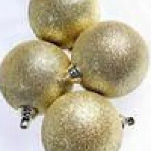 Weihnachtskugeln^DecoWoerner Glitzer-Weihnachtskugeln In Aus Kunststoff, 6 Cm Ø – 6 Stück gold